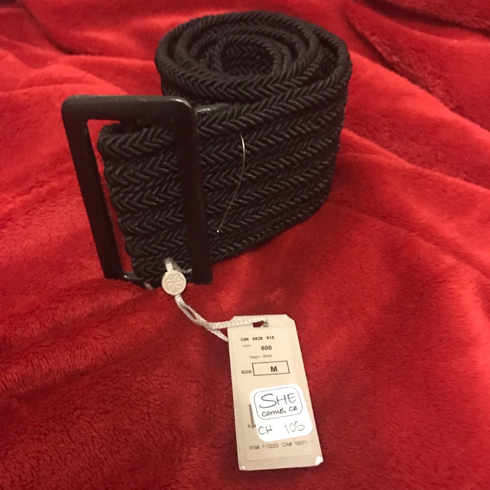 NWT Hoss Intropia Woven Black Belt